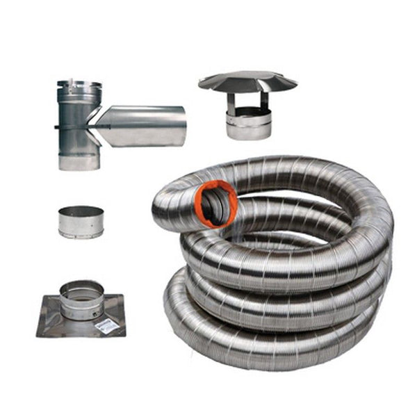 6" Ø X 25' Vortex Stainless Flex Liner Kit For Appliance