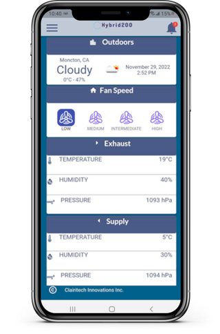 HumiFresh® Hybrid 200 - Whole Home Ventilation and Energy Recovery System and Hybrid 200 App