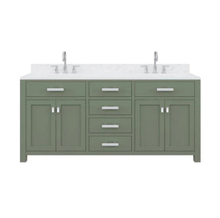 Water Creation Madison 72 In. Double Sink Carrara White Marble Countertop Vanity Madison72In_EPW