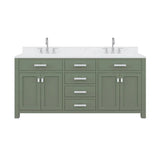Water Creation Madison 72 In. Double Sink Carrara White Marble Countertop Vanity Madison72In_EPW