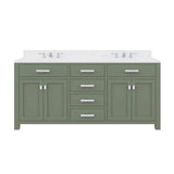 Water Creation Madison 72 In. Double Sink Carrara White Marble Countertop Vanity Madison72In_EPW