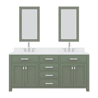 Water Creation Madison 72 In. Double Sink Carrara White Marble Countertop Vanity Madison72In_EPW