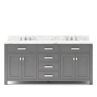 Water Creation Madison 72 In. Double Sink Carrara White Marble Countertop Vanity Madison72In_EPW