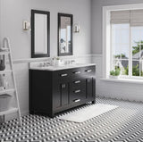 Water Creation Madison 60 In. Carrara White Marble Countertop with Chrome Pulls and Knobs Vanity Madison60In_Espresso