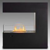 Eco-Feu Paramount 3-Sided Free Standing / Built-In Ethanol Fireplace Matte Black FS-00083-BS