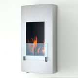 Eco-Feu Hollywood 19" UL Listed Wall Mounted Built-In Ethanol Fireplace Stainless Steel WU-00070-BS