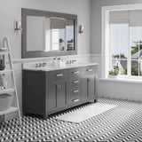 Water Creation Madison 72 In. Double Sink Carrara White Marble Countertop Vanity Madison72In_EPW
