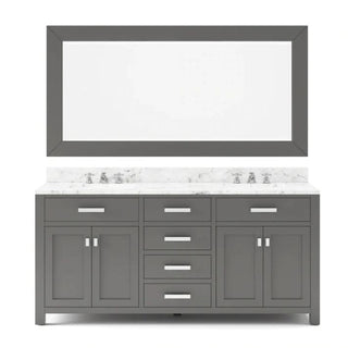 Water Creation Madison 72 In. Double Sink Carrara White Marble Countertop Vanity Madison72In_EPW