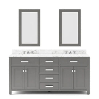 Water Creation Madison 72 In. Double Sink Carrara White Marble Countertop Vanity Madison72In_EPW