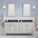 Water Creation Potenza 72 In. Blue Limestone Countertop with Oil-Rubbed Bronze Pulls and Knobs Vanity Potenza72In