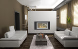 Eco-Feu Montreal 42" 2-Sided Free Standing / Built-In Ethanol Fireplace Matte Black with Black Molding WS-00131-MB