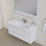 Alya Bath Paterno 48" Modern Wall Mounted Bathroom Vanity, White AB-MOF48-W