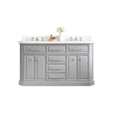 Water Creation Palace 60 In. Quartz Countertop with Polished Nickel (PVD) Pulls and Knobs Vanity Palace60In_PolishNickel