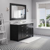 Water Creation Madison 60 In. Carrara White Marble Countertop with Chrome Pulls and Knobs Vanity Madison60In_Espresso