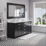 Water Creation Madison 72 In. Carrara White Marble Countertop with Chrome Pulls and Knobs Vanity Madison72In_CPK_Espresso