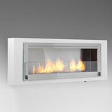 Eco-Feu Santa Cruz 63" UL Listed Wall Mounted / Built-In Ethanol Fireplace Gloss White with Stainless Interior WU-00088-SW