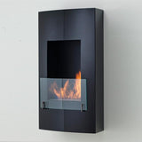 Eco-Feu Hollywood 19" UL Listed Wall Mounted Built-In Ethanol Fireplace Matte Black WU-00146-MB