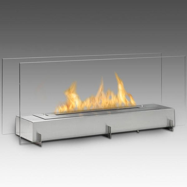 Eco-Feu Vision II 38" Free Standing Fireplace Stainless Steel Vision 2 WS-00095-SS