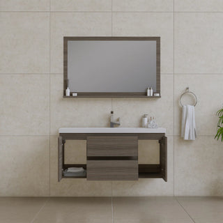 Alya Bath Paterno 48" Modern Wall Mounted Bathroom Vanity, Gray AB-MOF48-G
