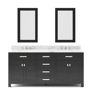 Water Creation Madison 72 In. Double Sink Carrara White Marble Countertop Vanity Madison72In_EPW