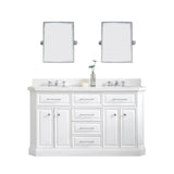 Water Creation Palace 60 In. Quartz Countertop with Chrome Pulls and Knobs Vanity Palace60In_Chrome