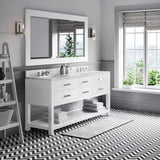 Water Creation Madalyn 72 In. Carrara White Marble Countertop with Chrome Pulls and Knobs Vanity Madalyn72In
