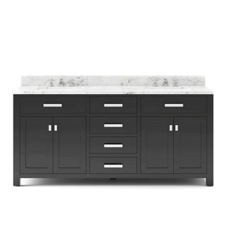 Water Creation Madison 72 In. Double Sink Carrara White Marble Countertop Vanity Madison72In_EPW