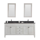 Water Creation Potenza 72 In. Blue Limestone Countertop with Oil-Rubbed Bronze Pulls and Knobs Vanity Potenza72In