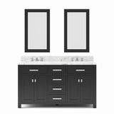 Water Creation Madison 60 In. Carrara White Marble Countertop with Chrome Pulls and Knobs Vanity Madison60In_Espresso