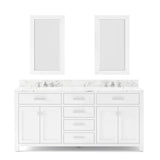 Water Creation Madison 72 In. Double Sink Carrara White Marble Countertop Vanity Madison72In_EPW