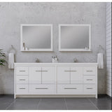 Alya Bath Sortino 84" Double Modern Bathroom Vanity, White AB-MD684-W