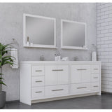 Alya Bath Sortino 84" Double Modern Bathroom Vanity, White AB-MD684-W