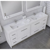 Alya Bath Sortino 84" Double Modern Bathroom Vanity, White AB-MD684-W