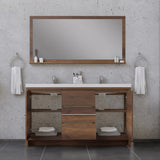Alya Bath Sortino 60" Double Modern Bathroom Vanity, Rosewood AB-MD660D-RW