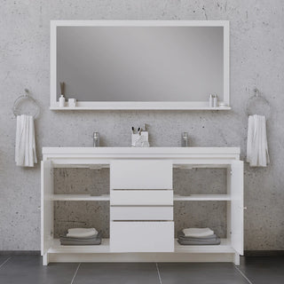 Alya Bath Sortino 60" Double Modern Bathroom Vanity, White AB-MD660D-W