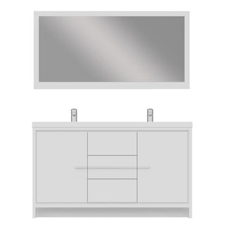 Alya Bath Sortino 60" Double Modern Bathroom Vanity, White AB-MD660D-W