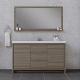 Alya Bath Sortino 60" Single Modern Bathroom Vanity, Gray AB-MD660S-G
