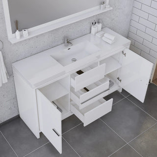 Alya Bath Sortino 60" Single Modern Bathroom Vanity, White AB-MD660S-W