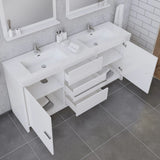 Alya Bath Sortino 72" Double Modern Bathroom Vanity, White AB-MD672-W