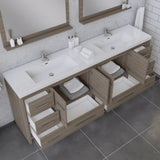 Alya Bath Sortino 84" Double Modern Bathroom Vanity, Gray AB-MD684-G