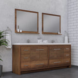 Alya Bath Sortino 84" Double Modern Bathroom Vanity, Rosewood AB-MD684-RW