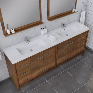 Alya Bath Sortino 84" Double Modern Bathroom Vanity, Rosewood AB-MD684-RW