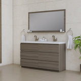 Alya Bath Paterno 60" Double Modern Freestanding Bathroom Vanity, Gray AB-MOA60D-WB