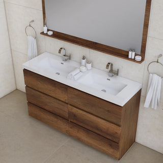 Alya Bath Paterno 60" Modern Freestanding Double Bathroom Vanity, Rosewood AB-MOA60D-RW