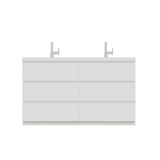 Alya Bath Paterno 60" Modern Freestanding Double Bathroom Vanity, White AB-MOA60D-W