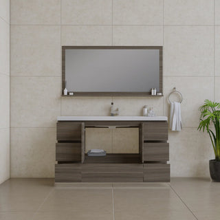 Alya Bath Paterno 60" Single Modern Freestanding Bathroom Vanity, Gray AB-MOA60S-G