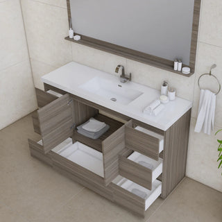 Alya Bath Paterno 60" Single Modern Freestanding Bathroom Vanity, Gray AB-MOA60S-G