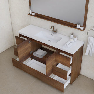 Alya Bath Paterno 60" Single Modern Freestanding Bathroom Vanity, Rosewood AB-MOA60S-RW