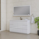 Alya Bath Paterno 60" Single Modern Freestanding Bathroom Vanity, White AB-MOA60S-W