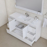 Alya Bath Paterno 60" Single Modern Freestanding Bathroom Vanity, White AB-MOA60S-W